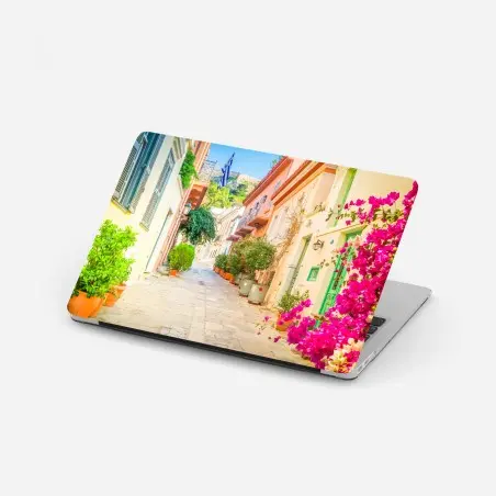 Adesivo per laptop angolo fiorito di Atene • Wallissimo®