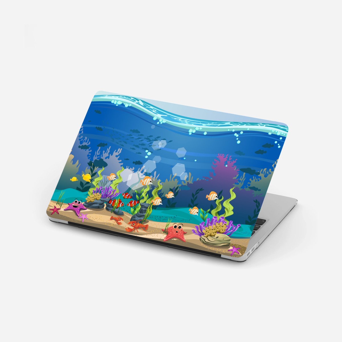 Adesivo per laptop avventura sottomarina colorata • Wallissimo®