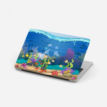 Adesivo per laptop avventura sottomarina colorata • Wallissimo®