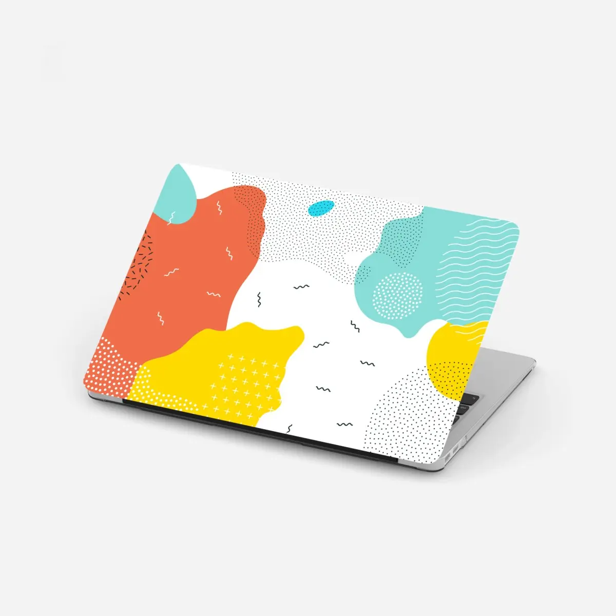 Adesivo per laptop design astratto colorato in stile memphis • Wallissimo®