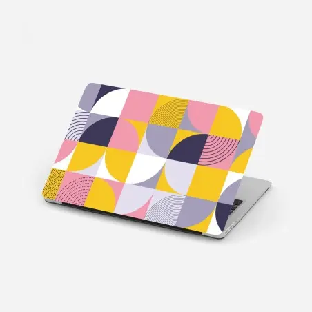 Adesivo per laptop motivo geometrico vivace a blocchi di colore • Wallissimo®
