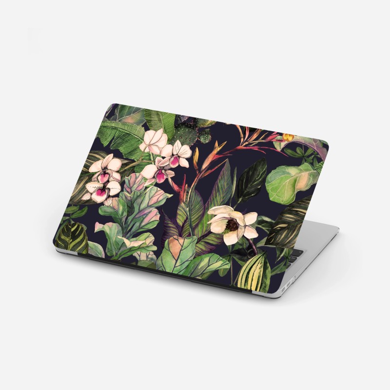 Adesivo per laptop motivo botanico tropicale acquerellato