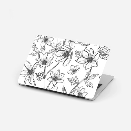 Adesivo per laptop motivo floreale a linee sottili • Wallissimo®