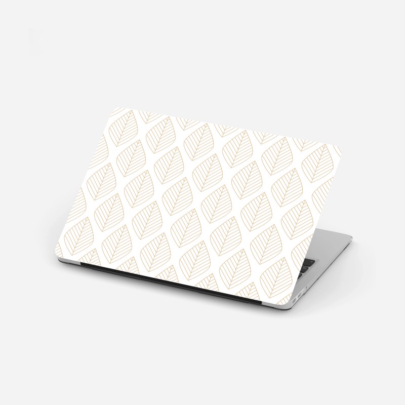 Adesivo per laptop motivo di foglie dorate minimalista