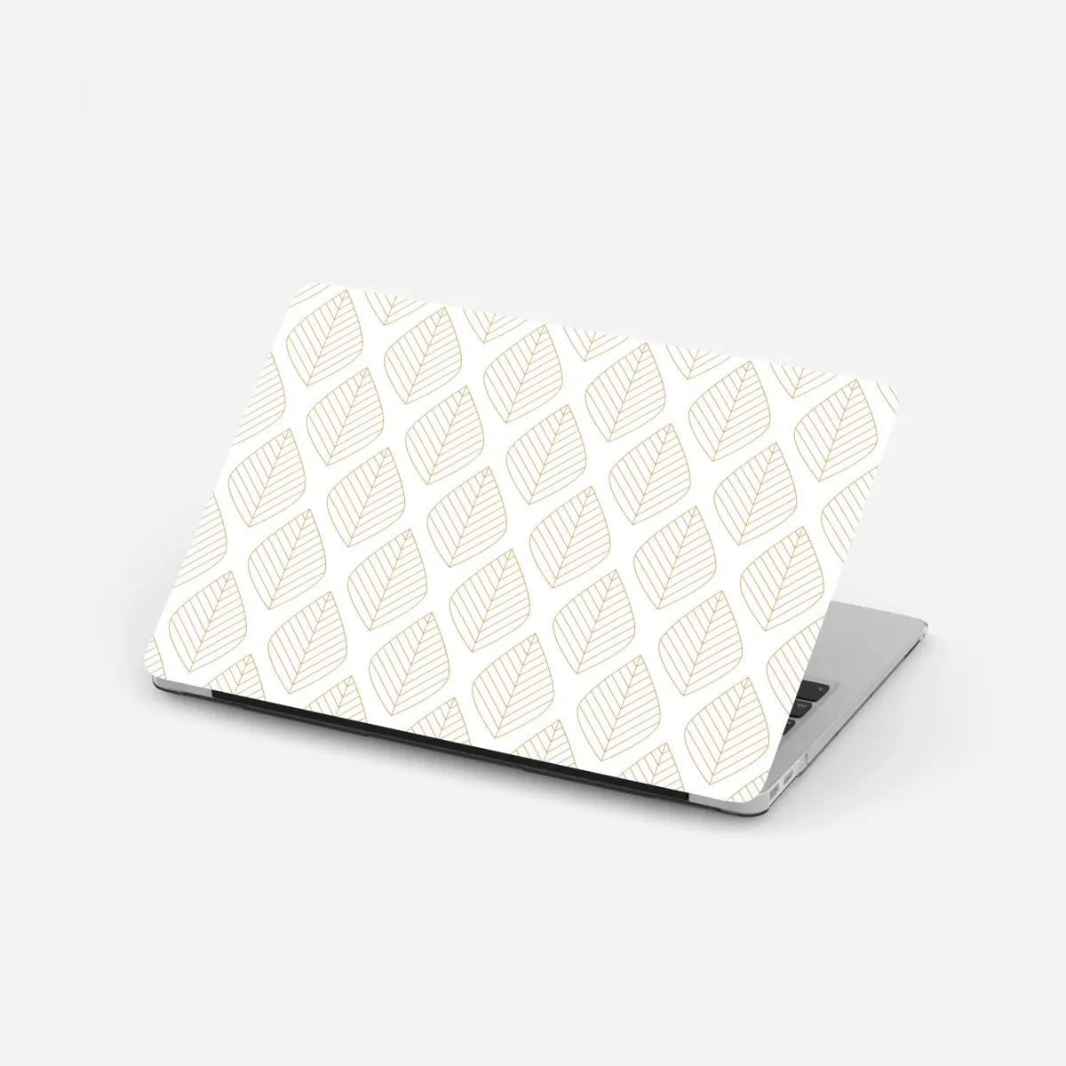 Adesivo per laptop motivo di foglie dorate minimalista • Wallissimo®