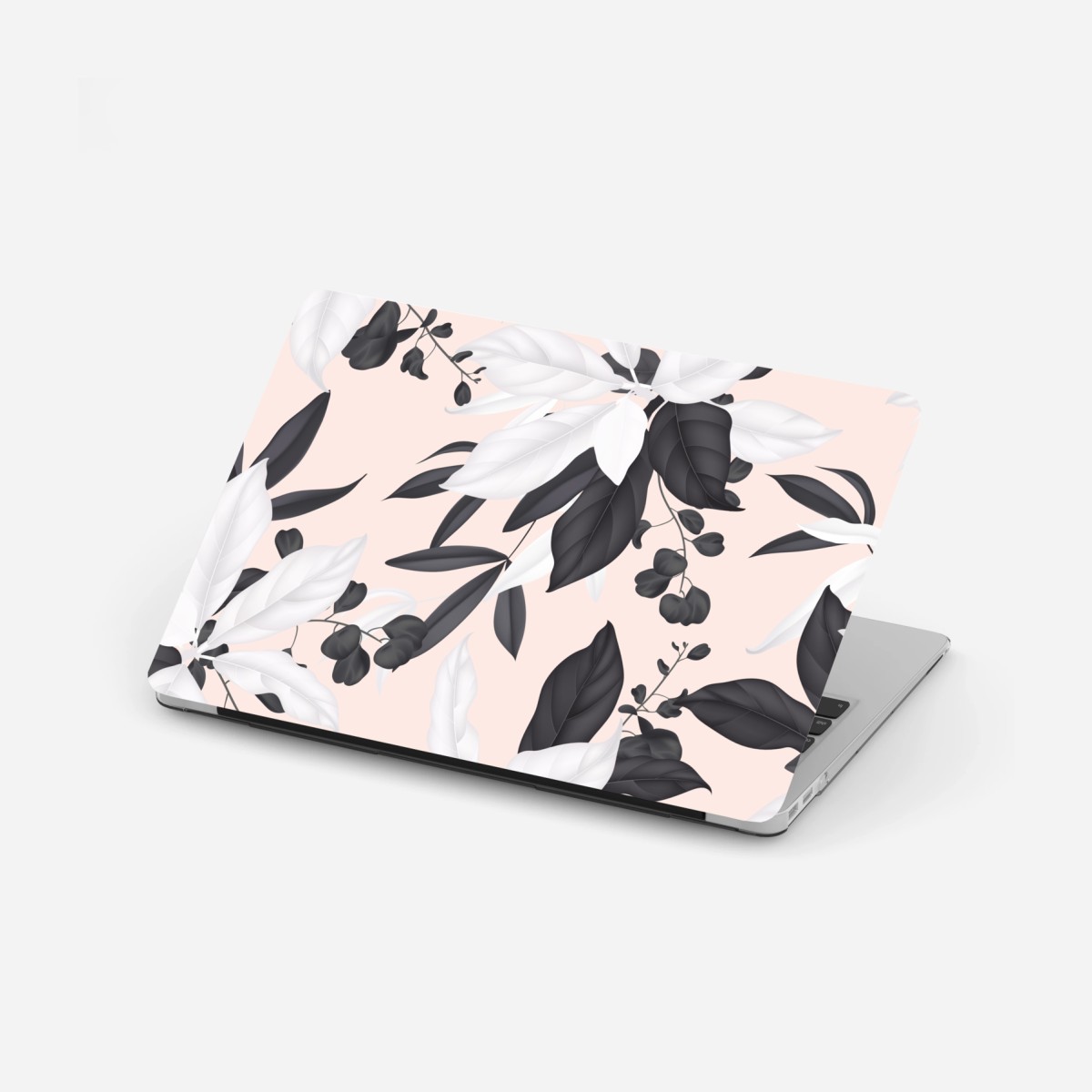 Adesivo per laptop fogliame elegante su sfondo rosa • Wallissimo®
