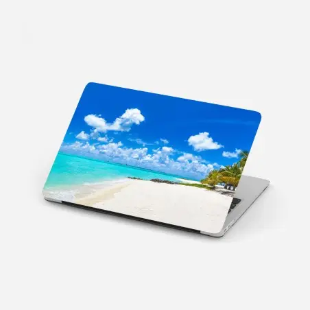Adesivo per laptop spiaggia tropicale alle Maldive • Wallissimo®