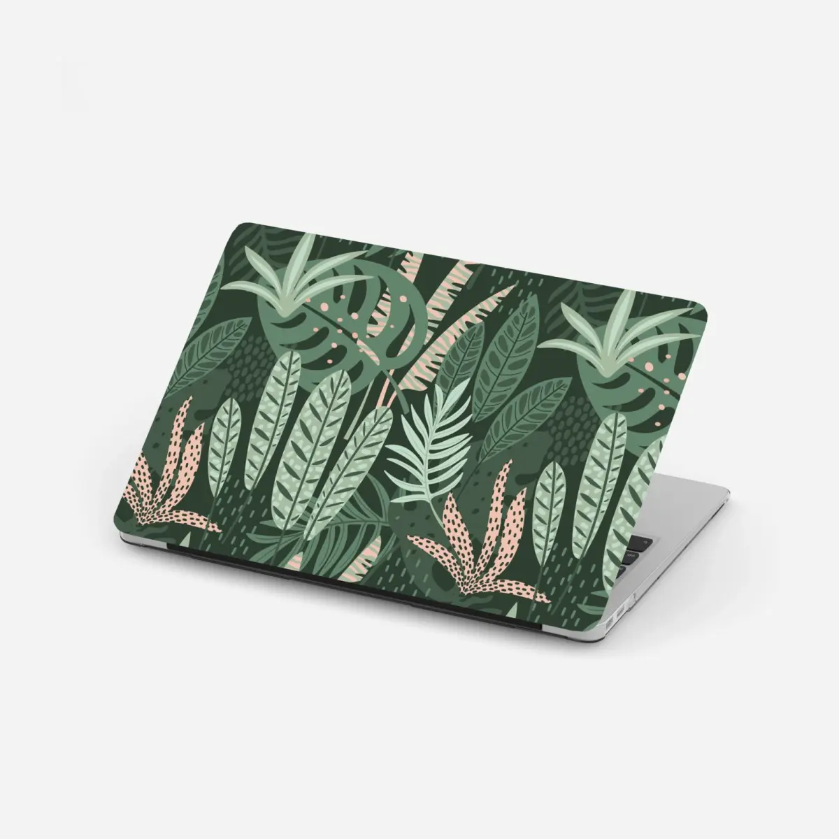 Adesivo per laptop murale botanico foglie tropicali in verde • Wallissimo®