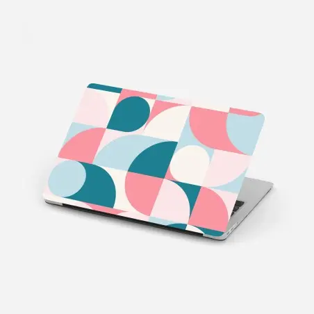 Adesivo per laptop motivo geometrico pastello in stile retro • Wallissimo®