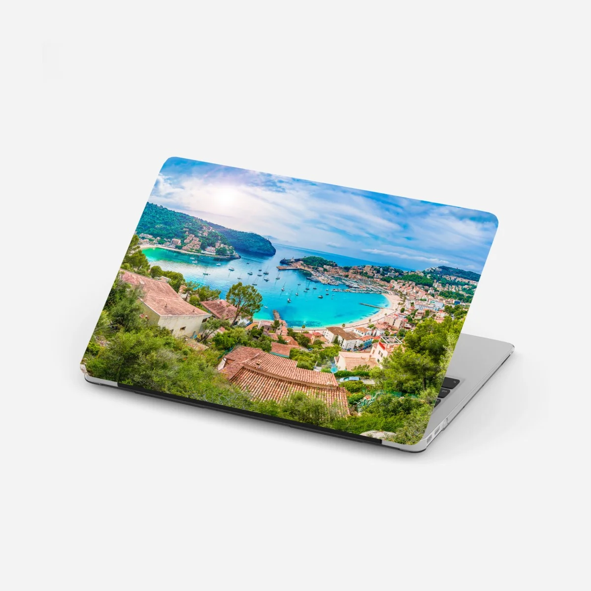 Adesivo per laptop splendido panorama marino di Port de Sóller, Mallorca • Wallissimo® Adesivo per laptop splendido panorama marino di Port de Sóller, Mallorca • Wallissimo®