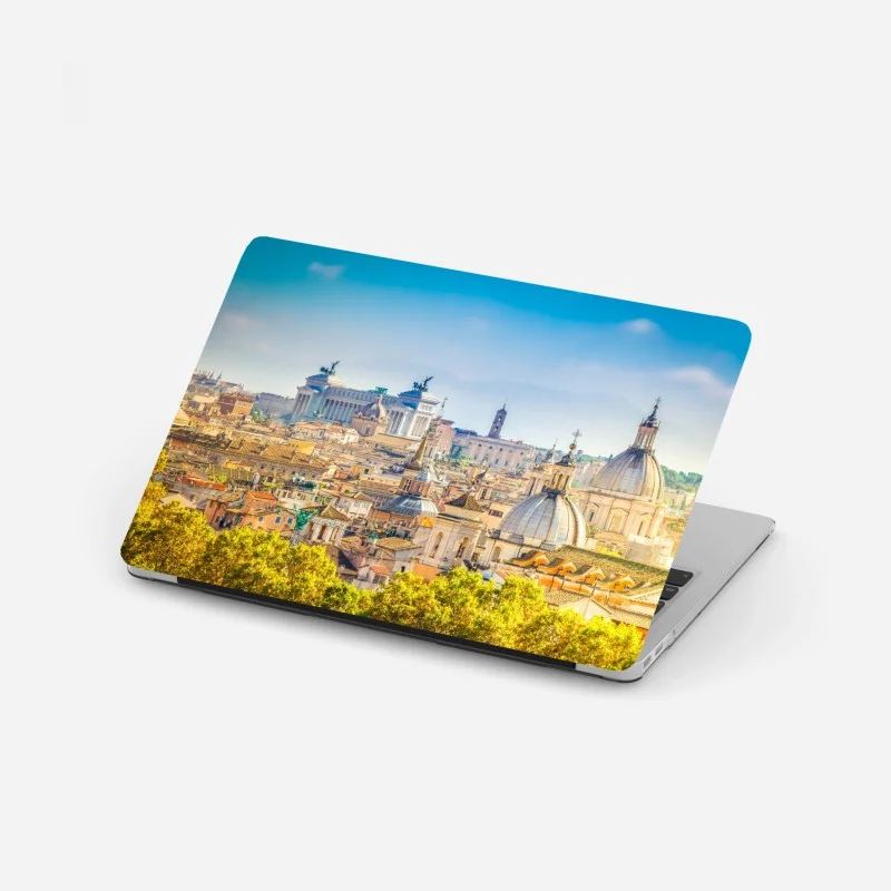 Adesivo per laptop skyline storico di Roma al tramonto