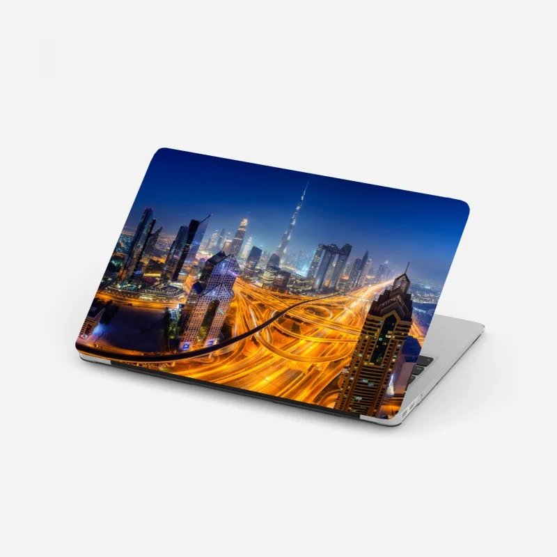 Adesivo per laptop panoramica notturna di Dubai
