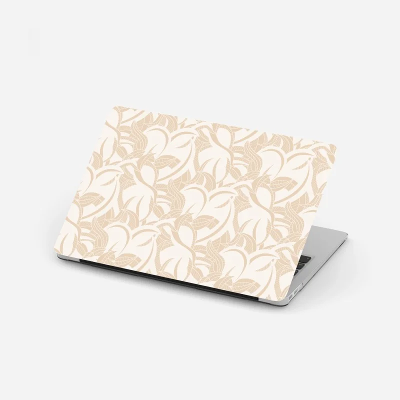 Adesivo per laptop motivo di foglie beige elegante