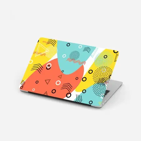 Adesivo per laptop motivo geometrico pop dai colori vivaci • Wallissimo®