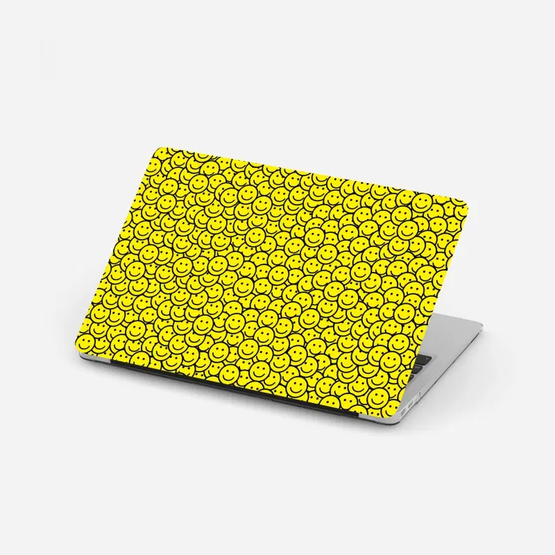 Adesivo per laptop motivo di faccine sorridenti gialle