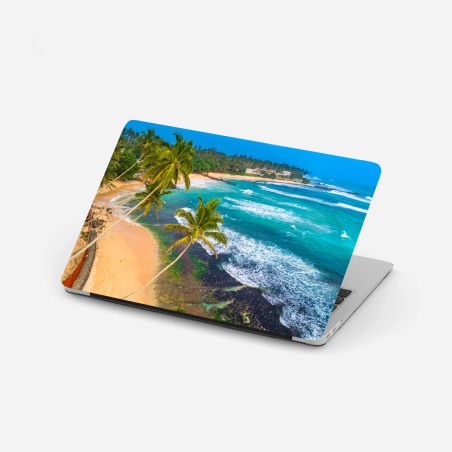 Adesivo per laptop paradiso tropicale sulla costa • Wallissimo®