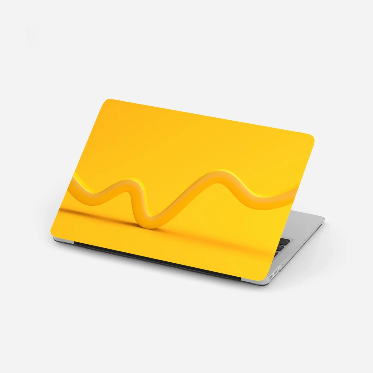 Adesivo per laptop movimento ondulato in giallo • Wallissimo® Adesivo per laptop movimento ondulato in giallo • Wallissimo®