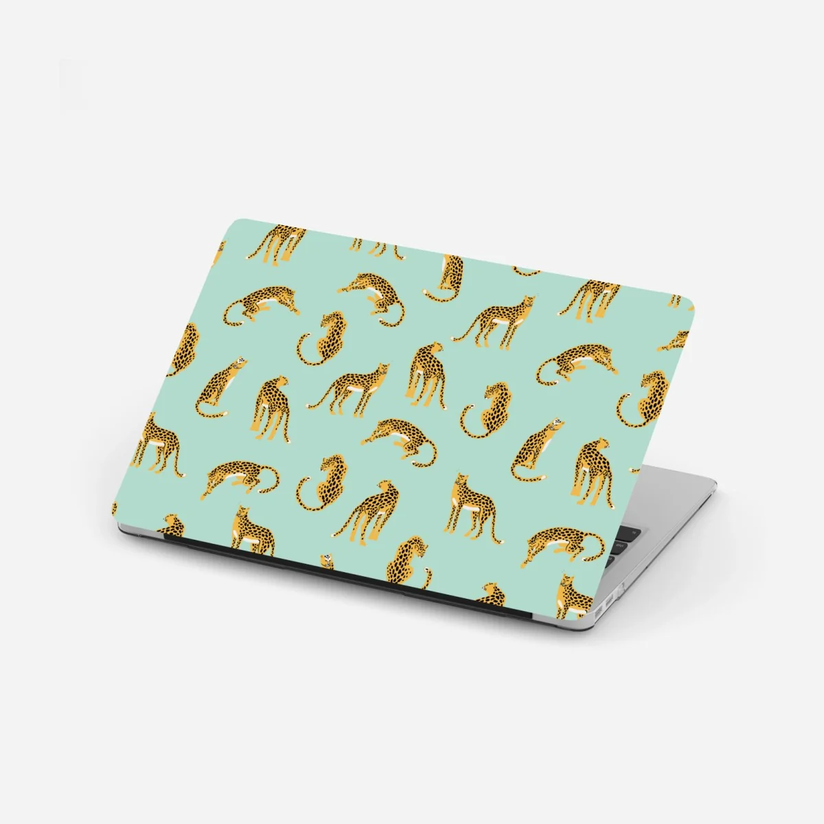 Adesivo per laptop ghepardi su sfondo verde menta • Wallissimo® Adesivo per laptop ghepardi su sfondo verde menta • Wallissimo®