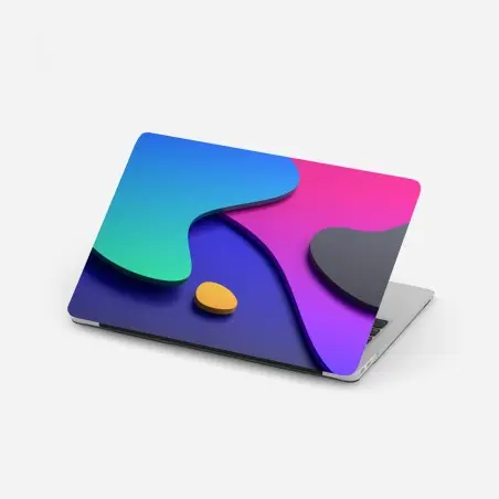 Adesivo per laptop forme fluide in gradiente vibrante • Wallissimo®