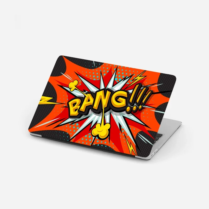 Adesivo per laptop esplosione pop art fumetto con onomatopea bang