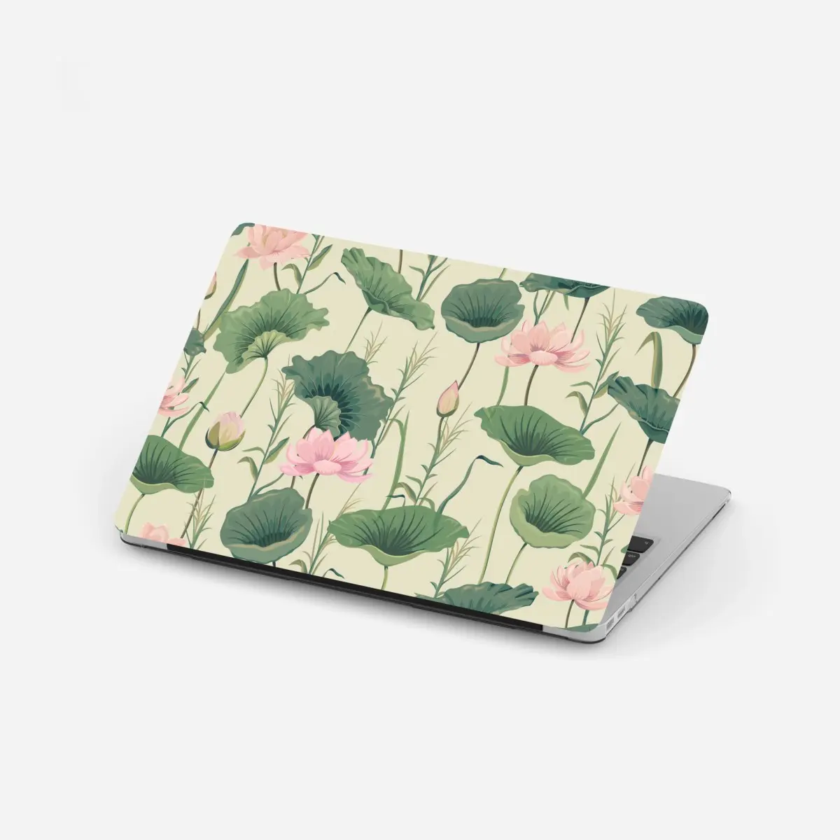 Adesivo per laptop giardino di loto in stile botanico • Wallissimo®