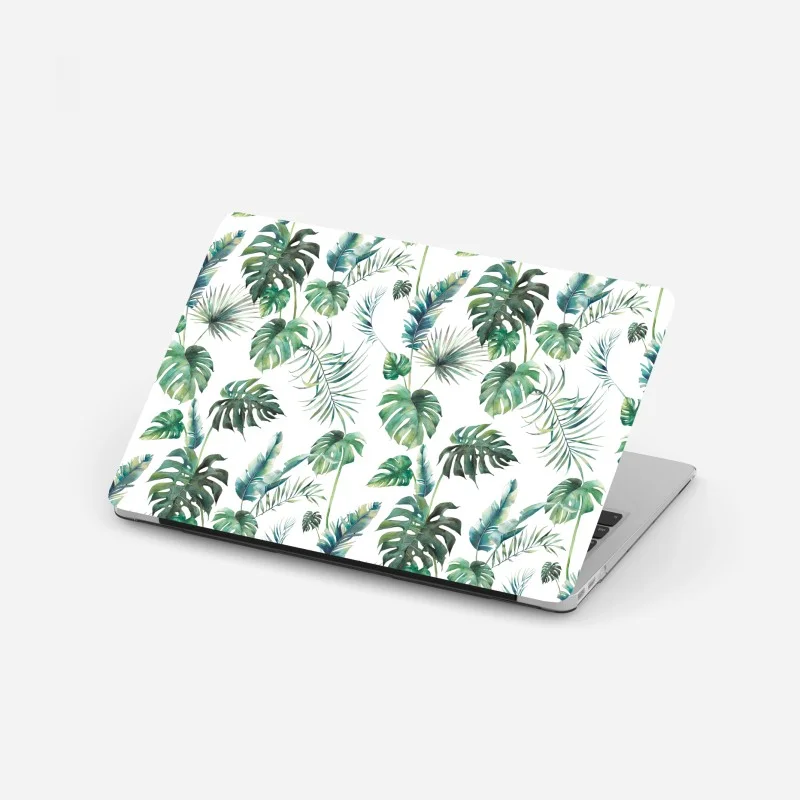 Adesivo per laptop motivo foglie tropicali acquerellate