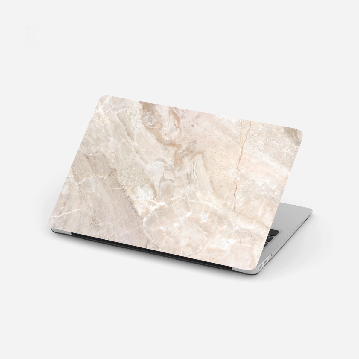 Adesivo per laptop marmo beige venato per decorazione murale • Wallissimo®