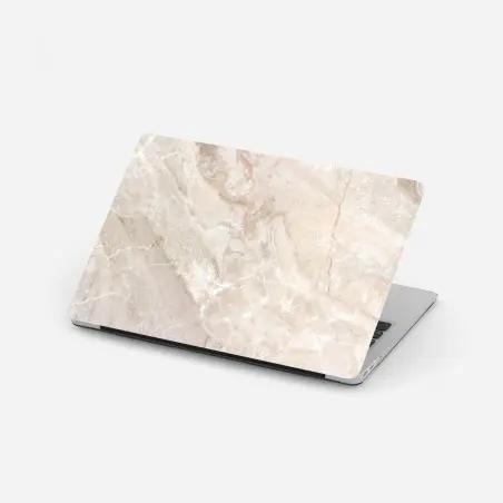 Adesivo per laptop marmo beige venato per decorazione murale • Wallissimo®