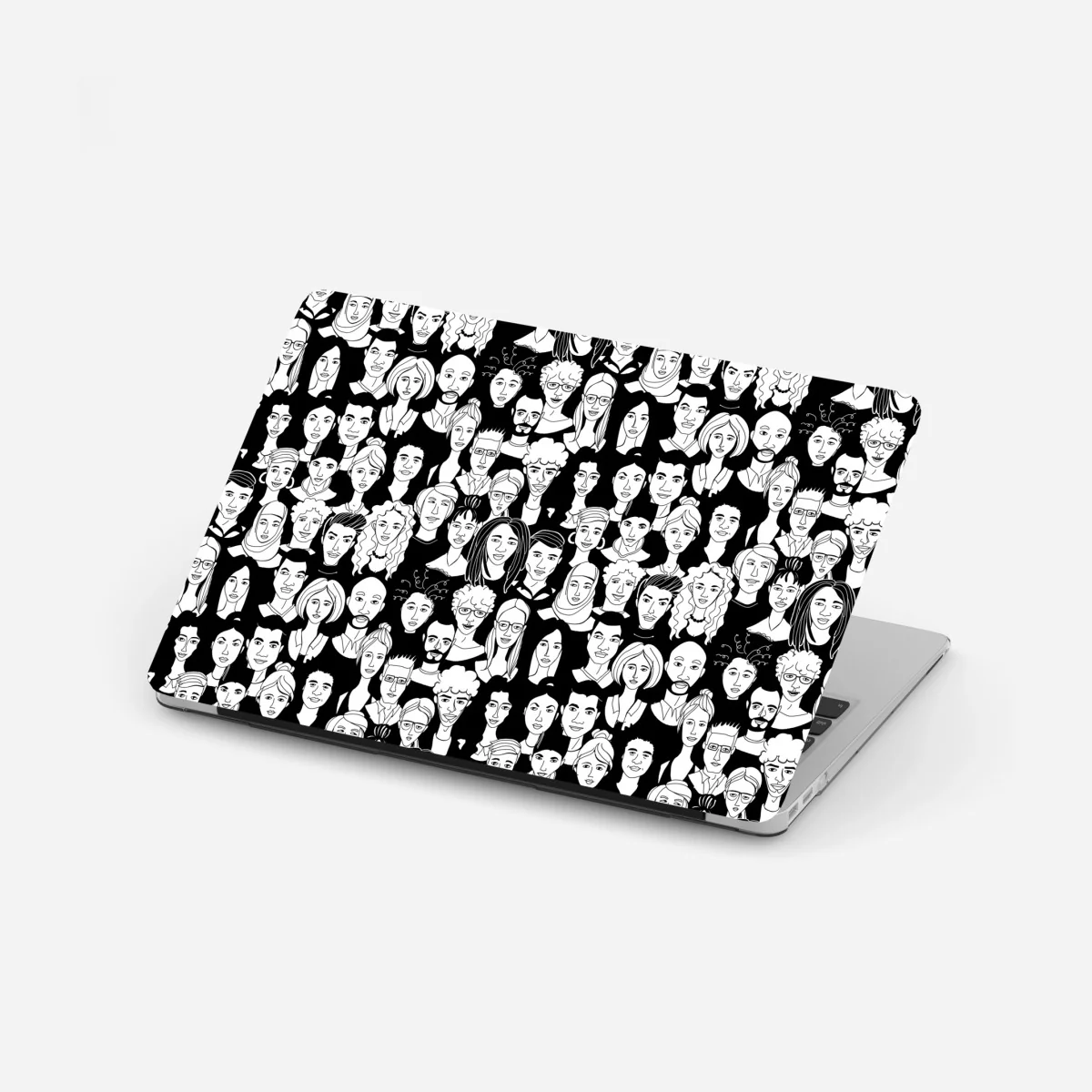 Adesivo per laptop ritratto collettivo in bianco e nero • Wallissimo® Adesivo per laptop ritratto collettivo in bianco e nero • Wallissimo®