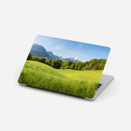 Adesivo per laptop panorama montano primaverile • Wallissimo®