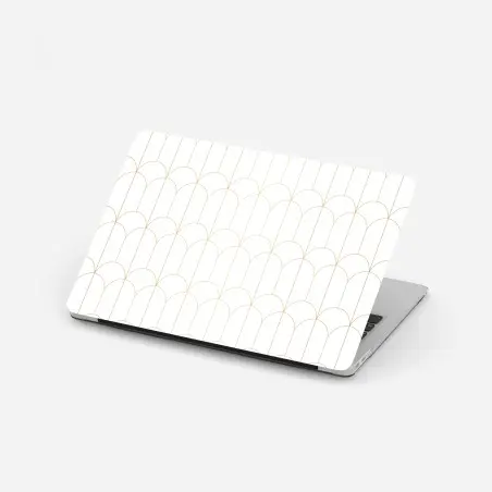 Adesivo per laptop motivo art déco oro su sfondo bianco • Wallissimo®