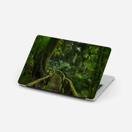 Adesivo per laptop passerella nella foresta pluviale lussureggiante • Wallissimo®