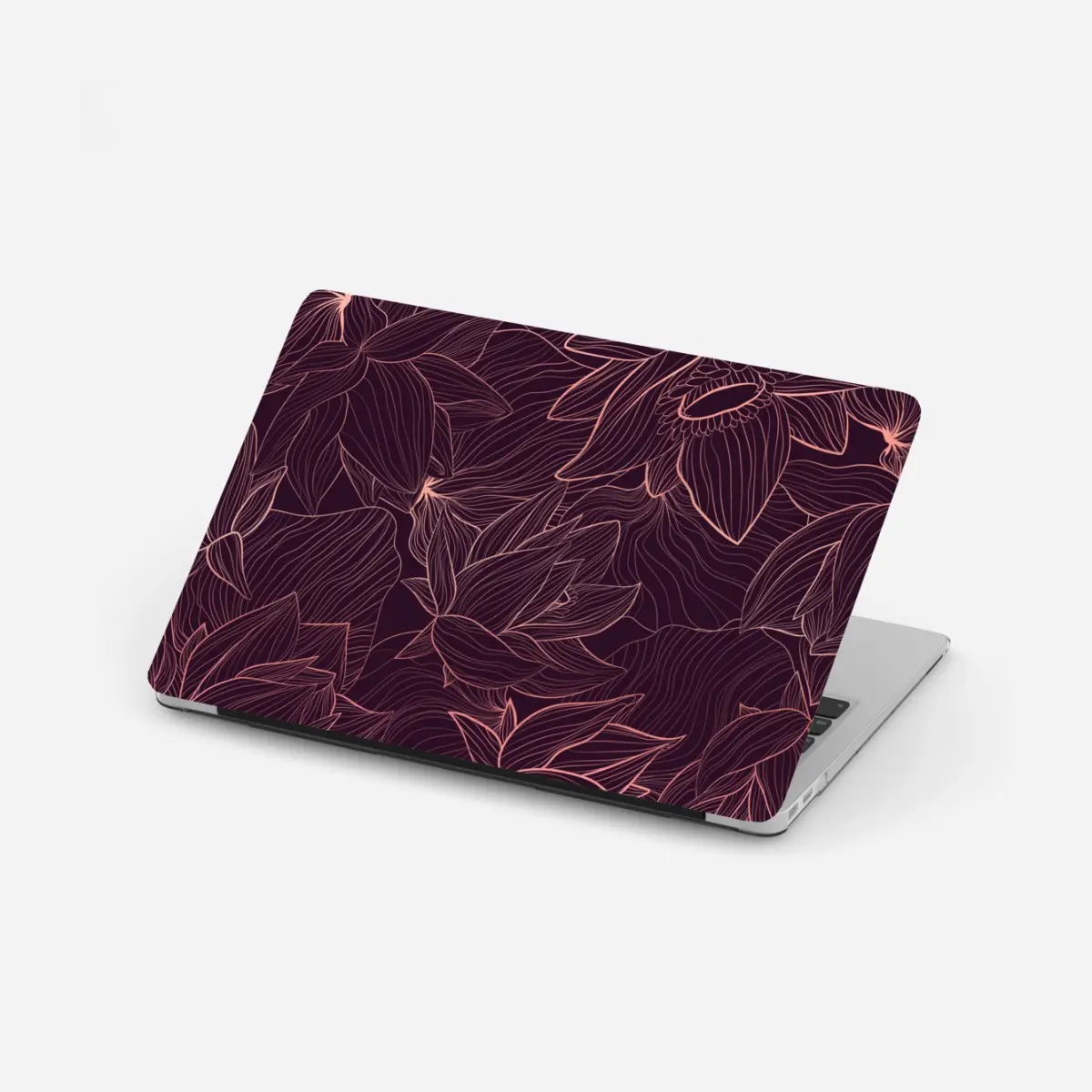 Adesivo per laptop motivo floreale lineare in rosa antico • Wallissimo®