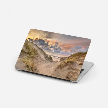 Adesivo per laptop tramonto sulle dune di Zeeland • Wallissimo®