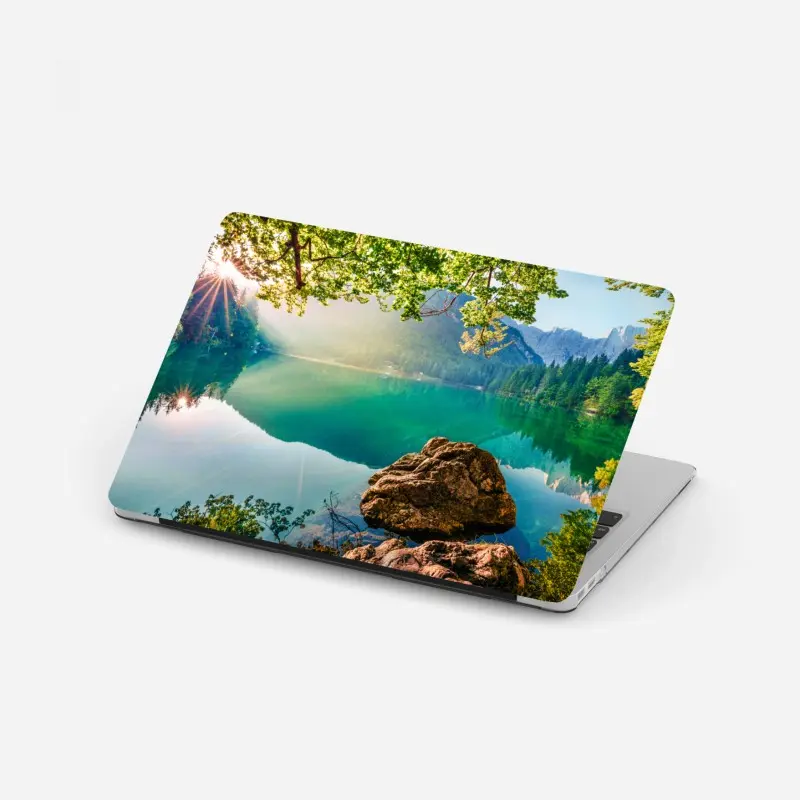 Adesivo per laptop serenità mattutina sul Lago di Fusine tra le Alpi Giulie