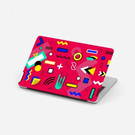 Adesivo per laptop pattern geometrico pop art vibrante • Wallissimo®