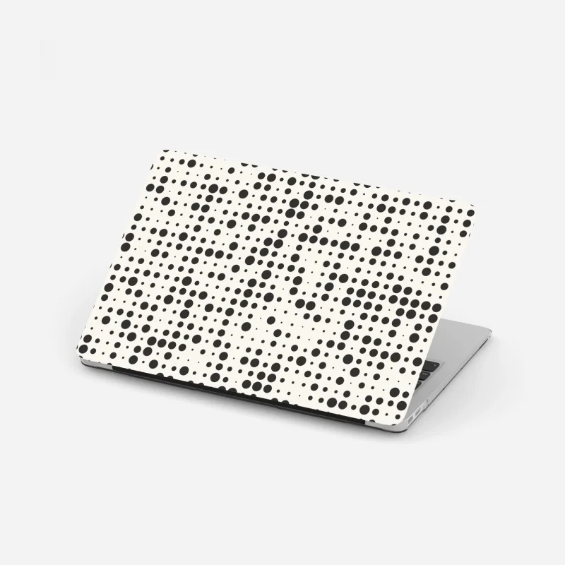 Adesivo per laptop motivo a pois effetto semitono in bianco e nero