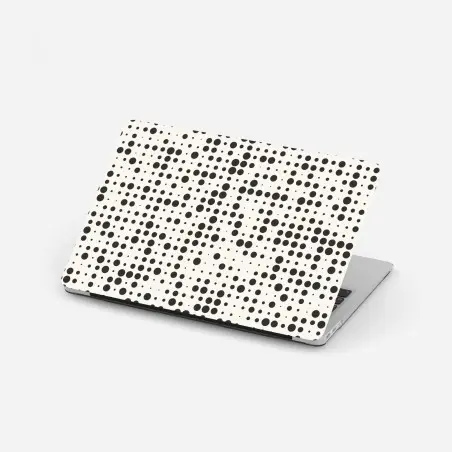 Adesivo per laptop motivo a pois effetto semitono in bianco e nero • Wallissimo®