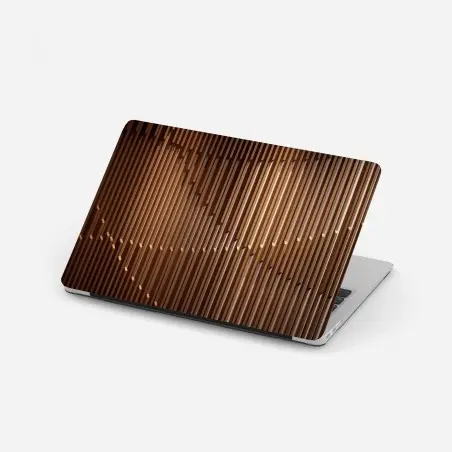Adesivo per laptop motivo a doghe di legno per pareti • Wallissimo®