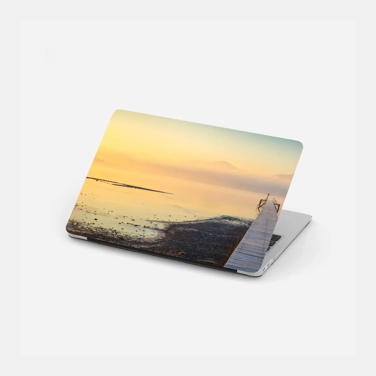 Adesivo per laptop pontile verso l'orizzonte al tramonto • Wallissimo® Adesivo per laptop pontile verso l'orizzonte al tramonto • Wallissimo®