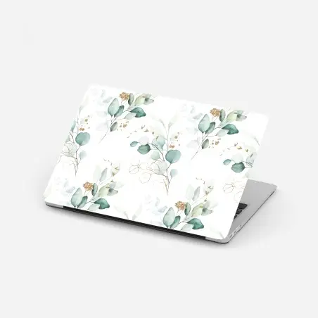 Adesivo per laptop motivo botanico di eucalipto acquerellato • Wallissimo®