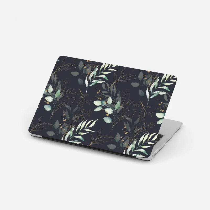 Adesivo per laptop motivo botanico elegante con dettagli dorati