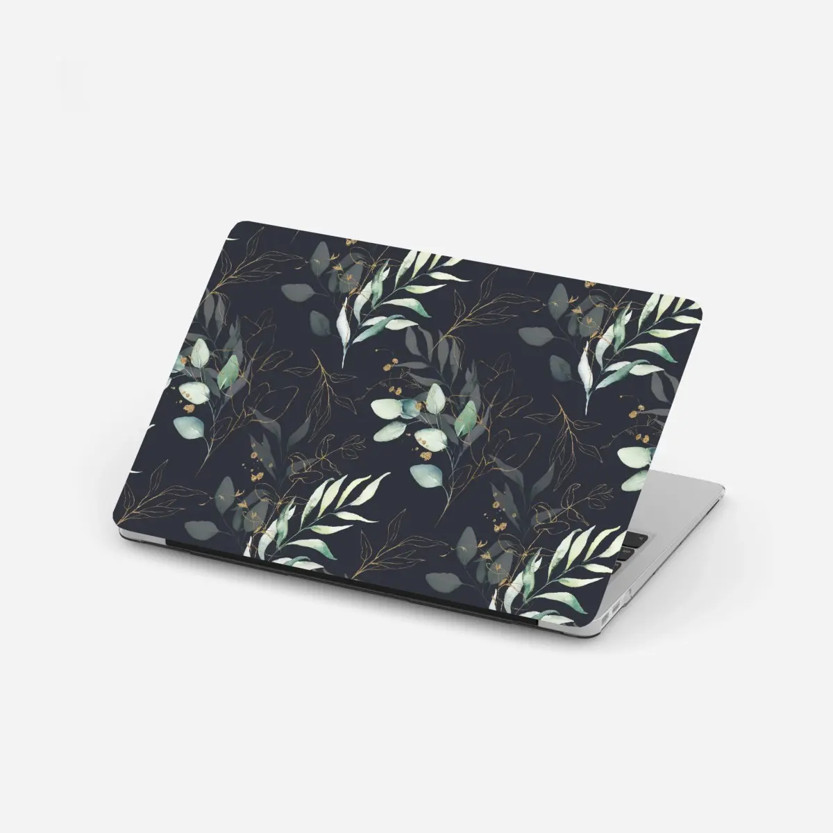 Adesivo per laptop motivo botanico elegante con dettagli dorati • Wallissimo®