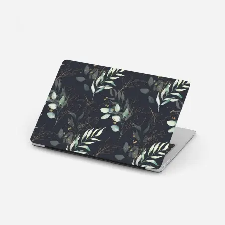 Adesivo per laptop motivo botanico elegante con dettagli dorati • Wallissimo®