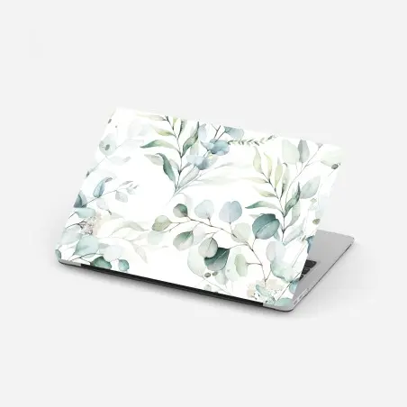 Adesivo per laptop motivo botanico di eucalipto acquerellato • Wallissimo®