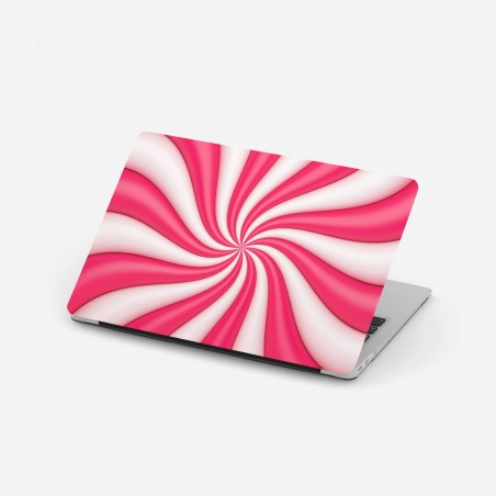 Adesivo per laptop vortice dolce rosa e bianco • Wallissimo®