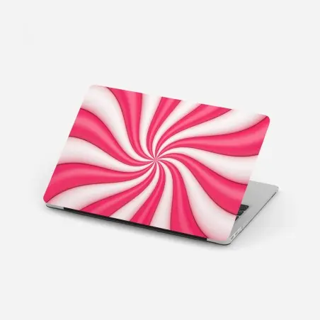 Adesivo per laptop vortice dolce rosa e bianco • Wallissimo®