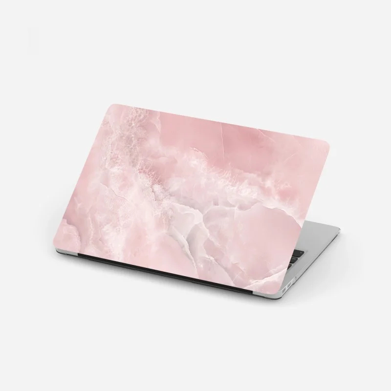 Adesivo per laptop venature di marmo rosa elegante