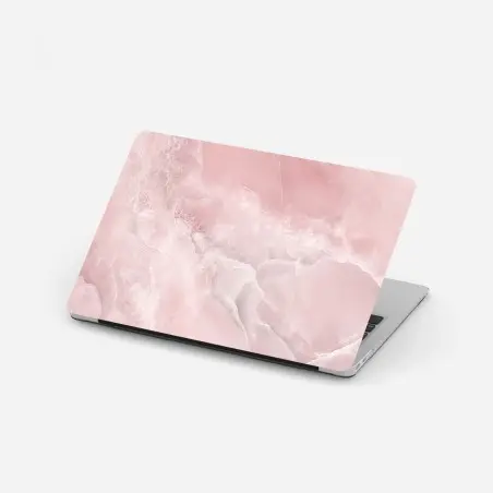 Adesivo per laptop venature di marmo rosa elegante • Wallissimo®