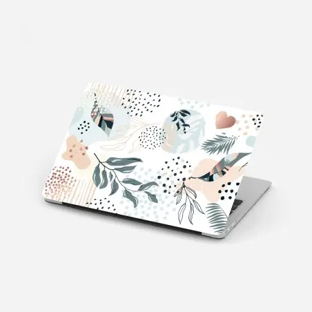 Adesivo per laptop motivo botanico astratto in pastello • Wallissimo®